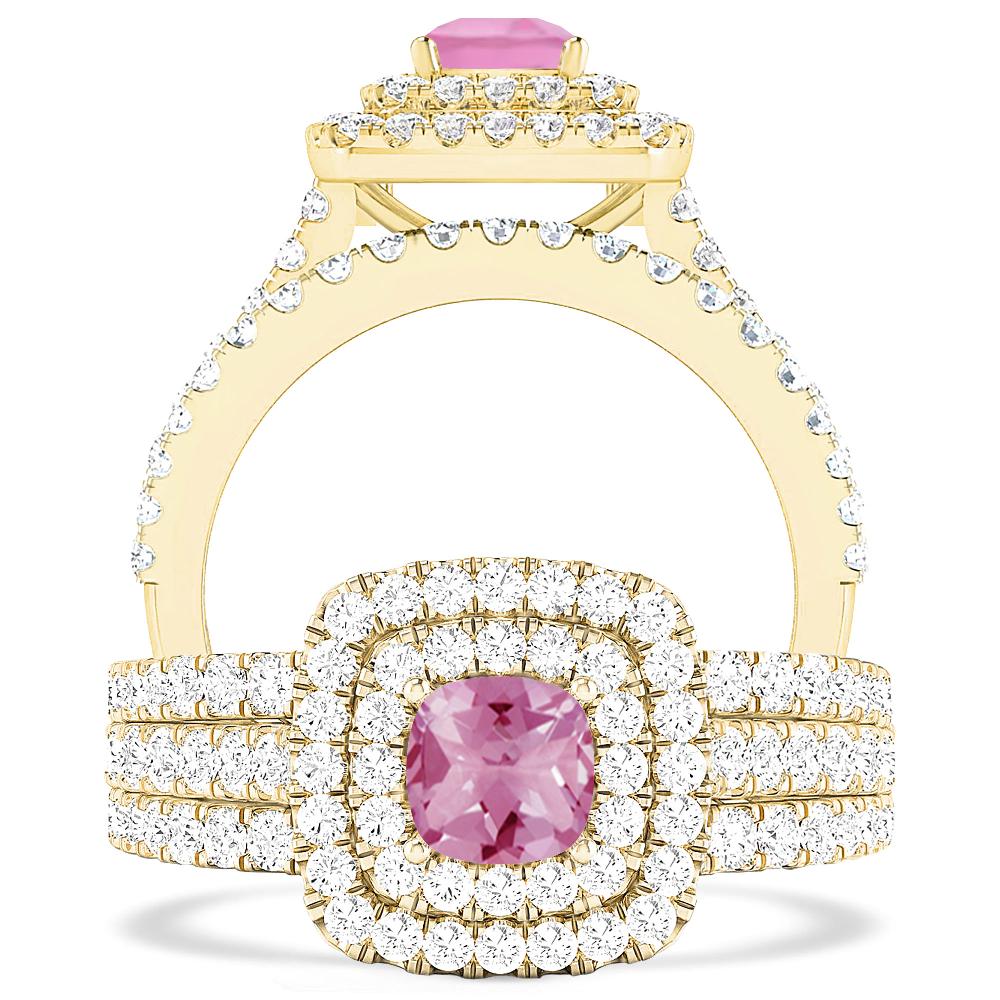 Yellow Gold - Pink Tourmaline