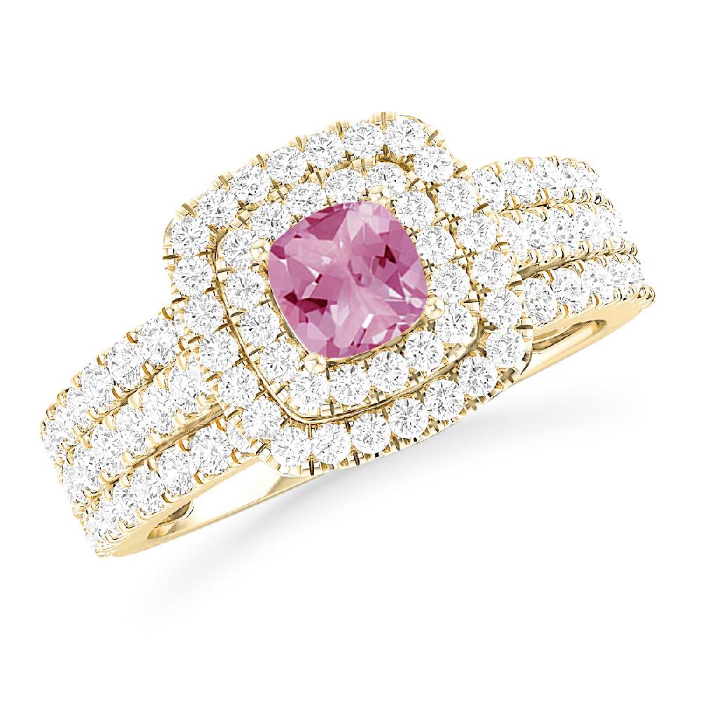 Yellow Gold - Pink Tourmaline