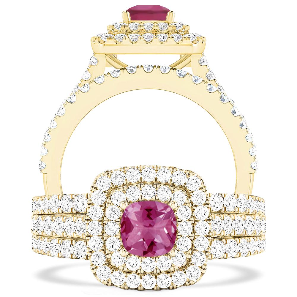 Yellow Gold - Pink Tourmaline