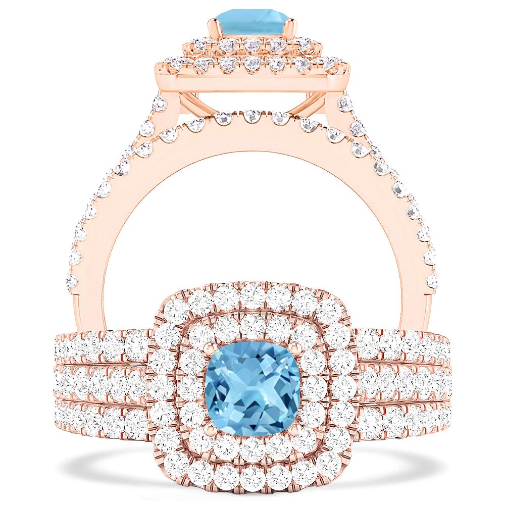 Rose Gold - Blue Topaz