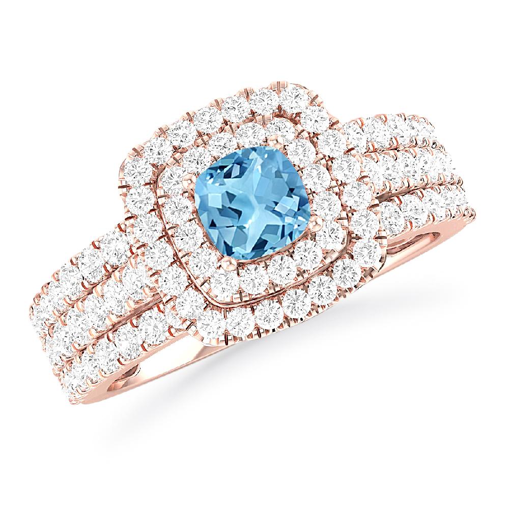 Rose Gold - Blue Topaz