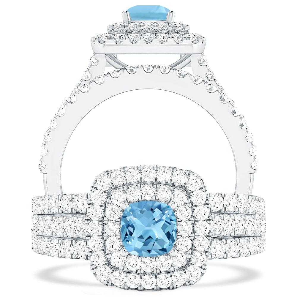 White Gold - Blue Topaz