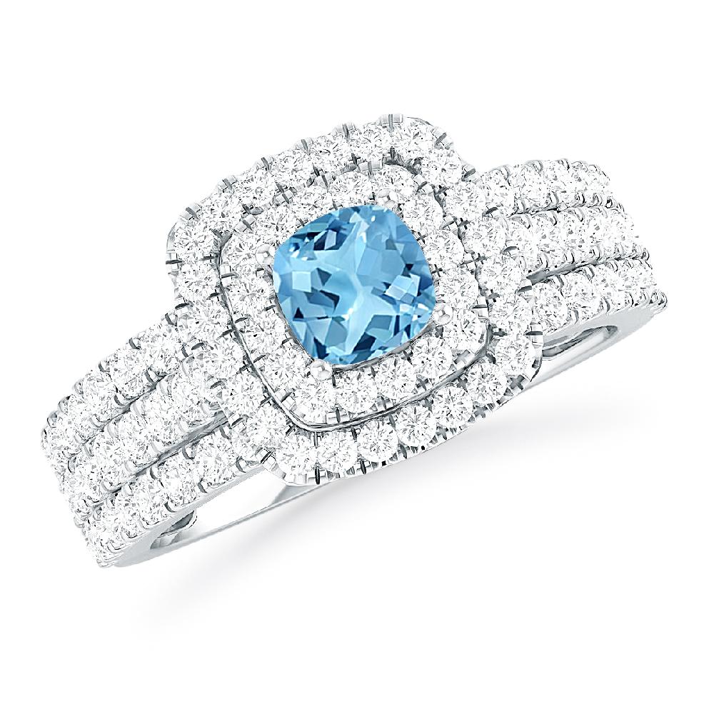 White Gold - Blue Topaz