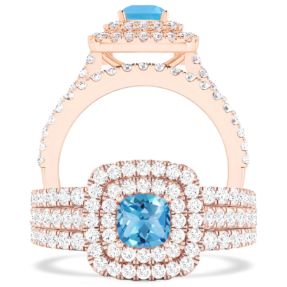 Rose Gold - Blue Topaz