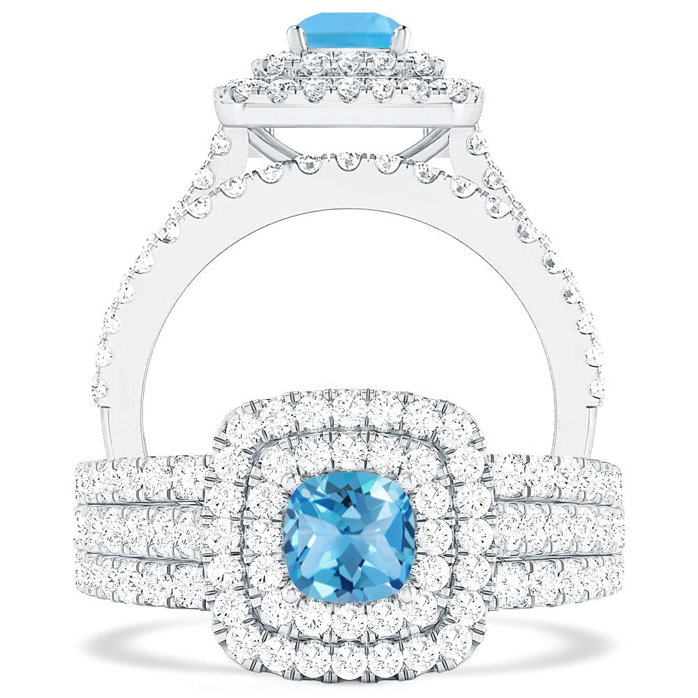 White Gold - Blue Topaz