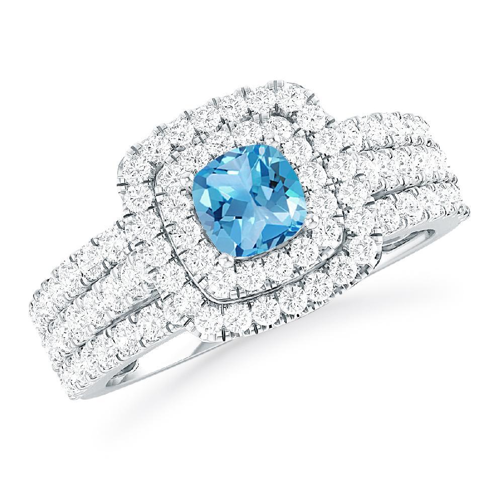 White Gold - Blue Topaz