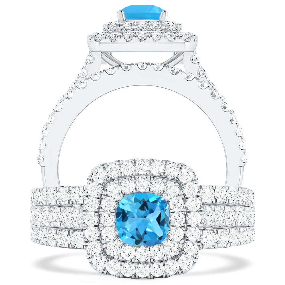 White Gold - Blue Topaz