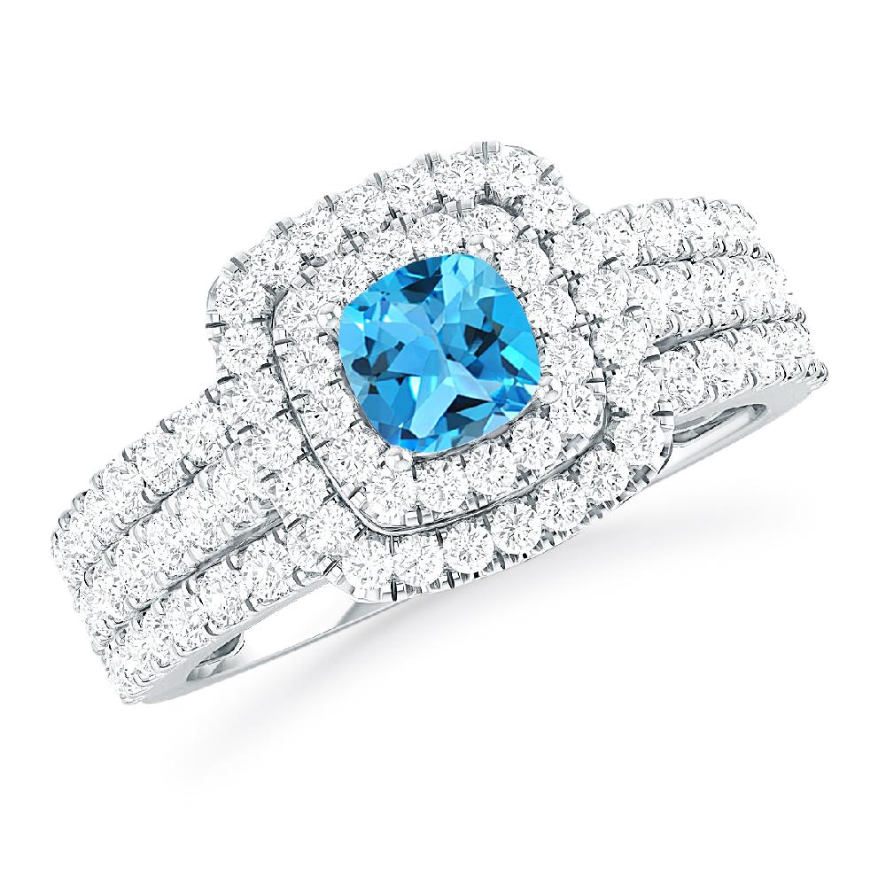 White Gold - Blue Topaz