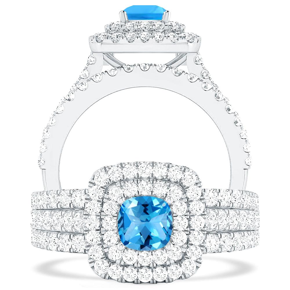 White Gold - Blue Topaz