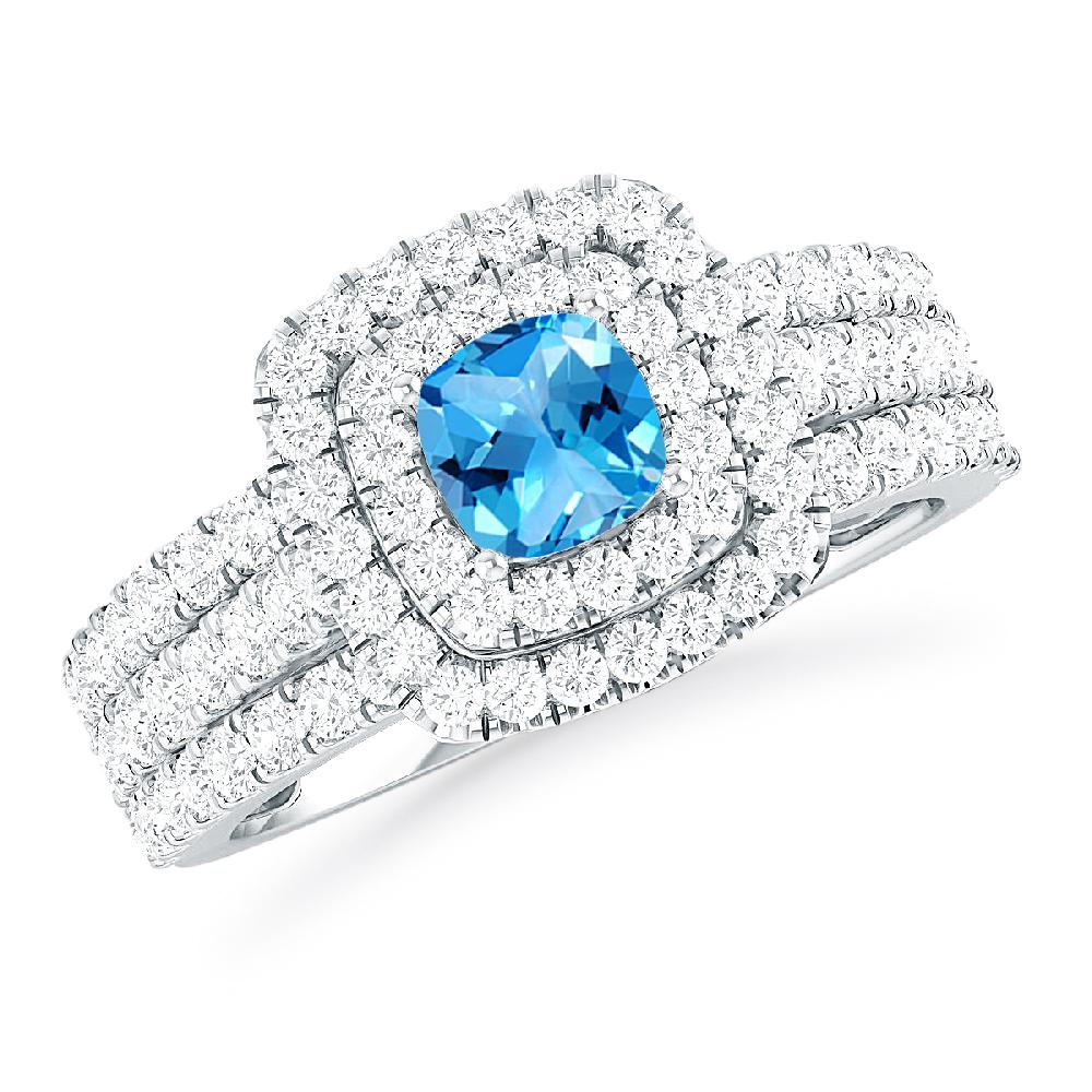 White Gold - Blue Topaz