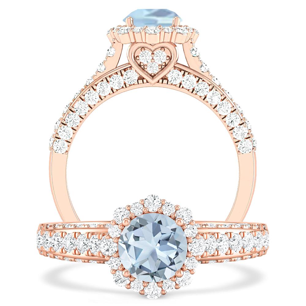 Rose Gold - Aquamarine