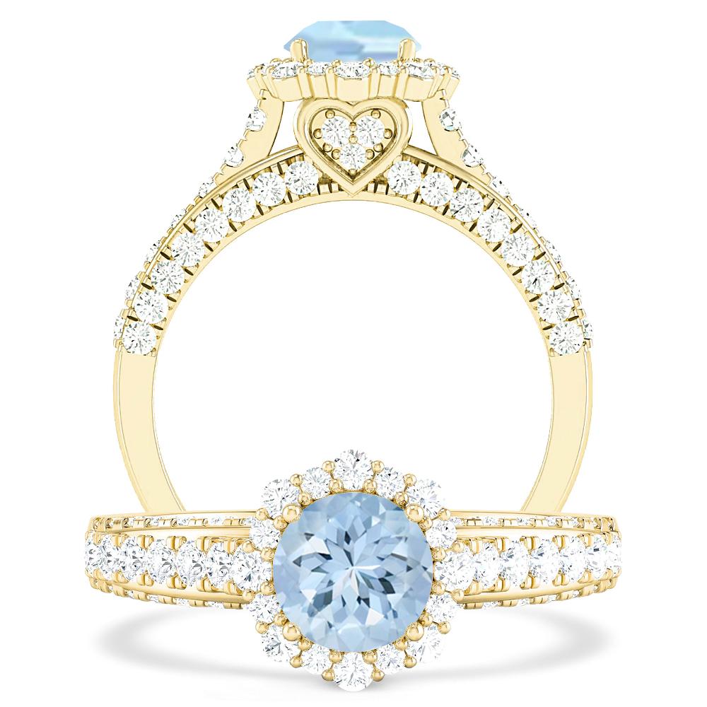 Yellow Gold - Aquamarine