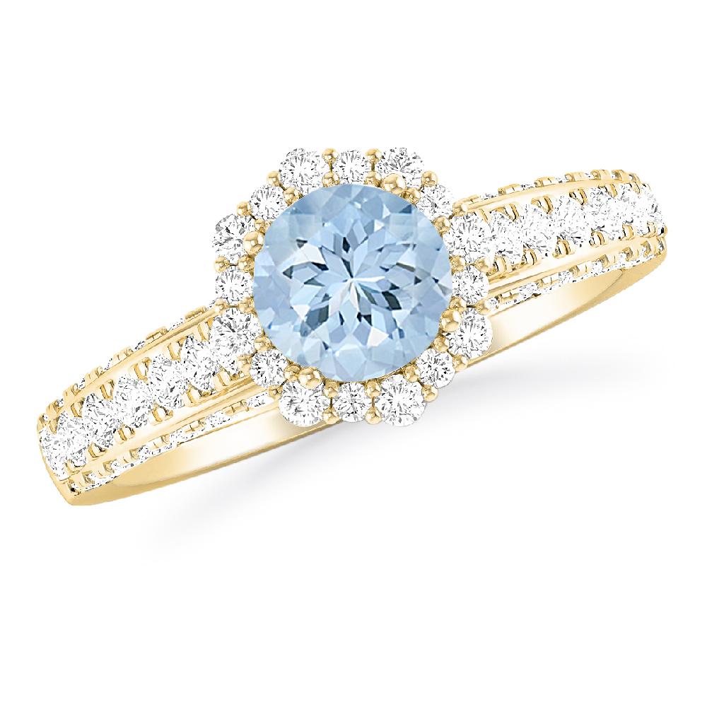 Yellow Gold - Aquamarine