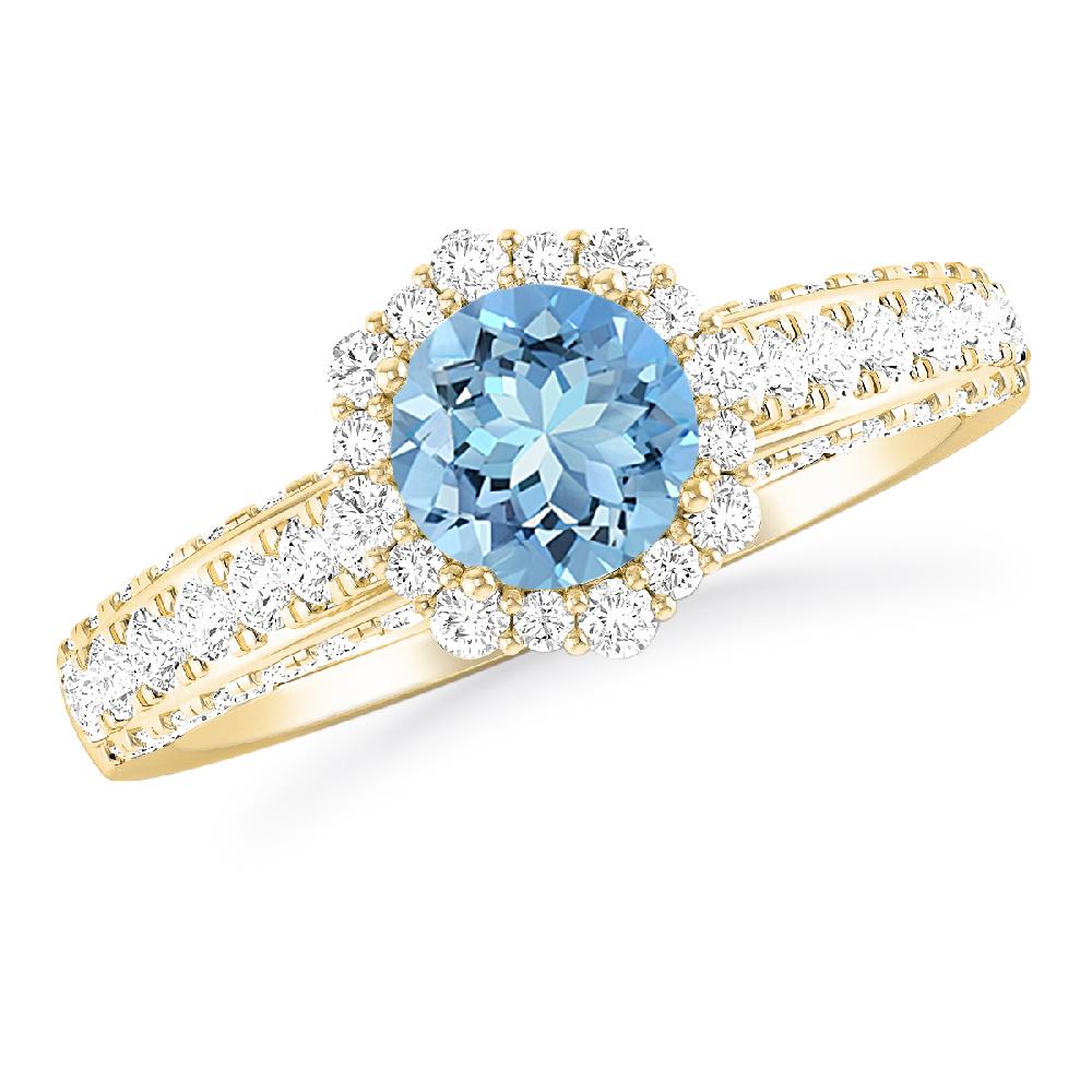 Yellow Gold - Aquamarine