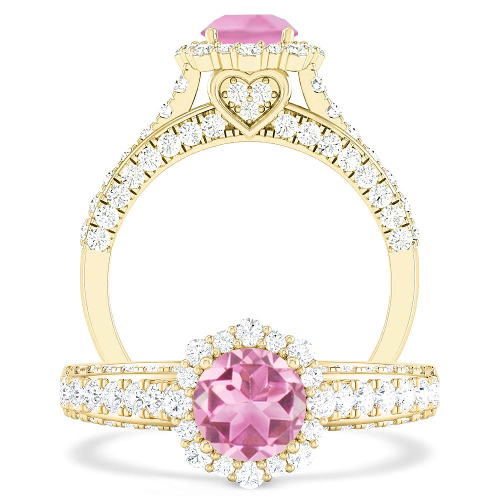 Yellow Gold - Pink Tourmaline