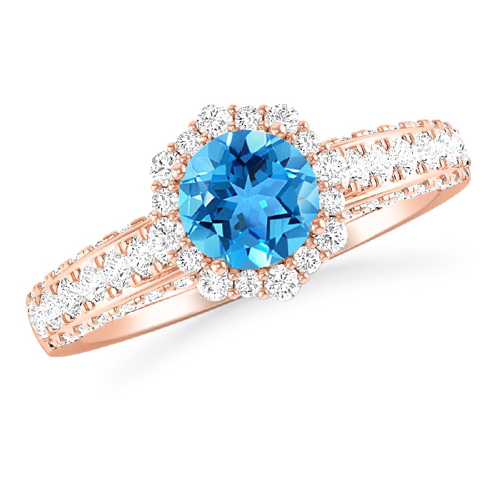 Rose Gold - Blue Topaz