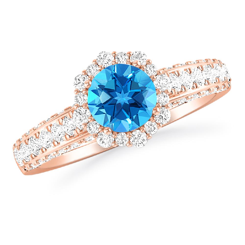 Rose Gold - Blue Topaz