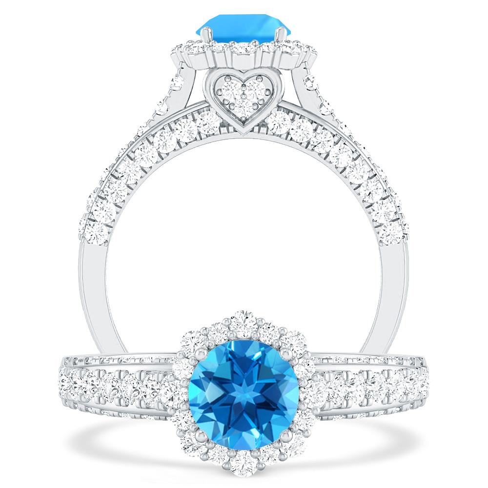 White Gold - Blue Topaz