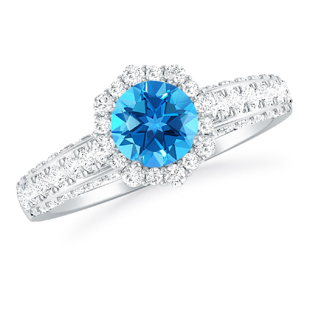 White Gold - Blue Topaz