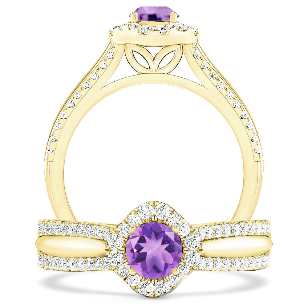 Yellow Gold - Amethyst