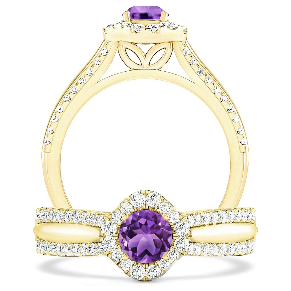 Yellow Gold - Amethyst