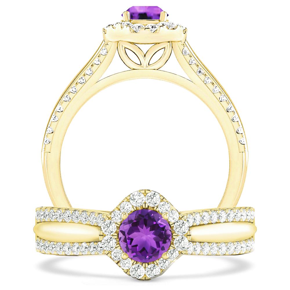 Yellow Gold - Amethyst