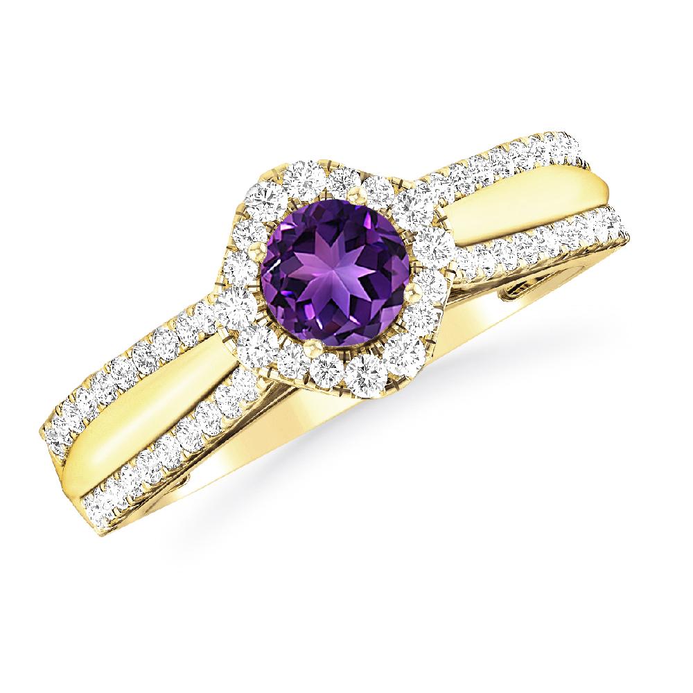 Yellow Gold - Amethyst