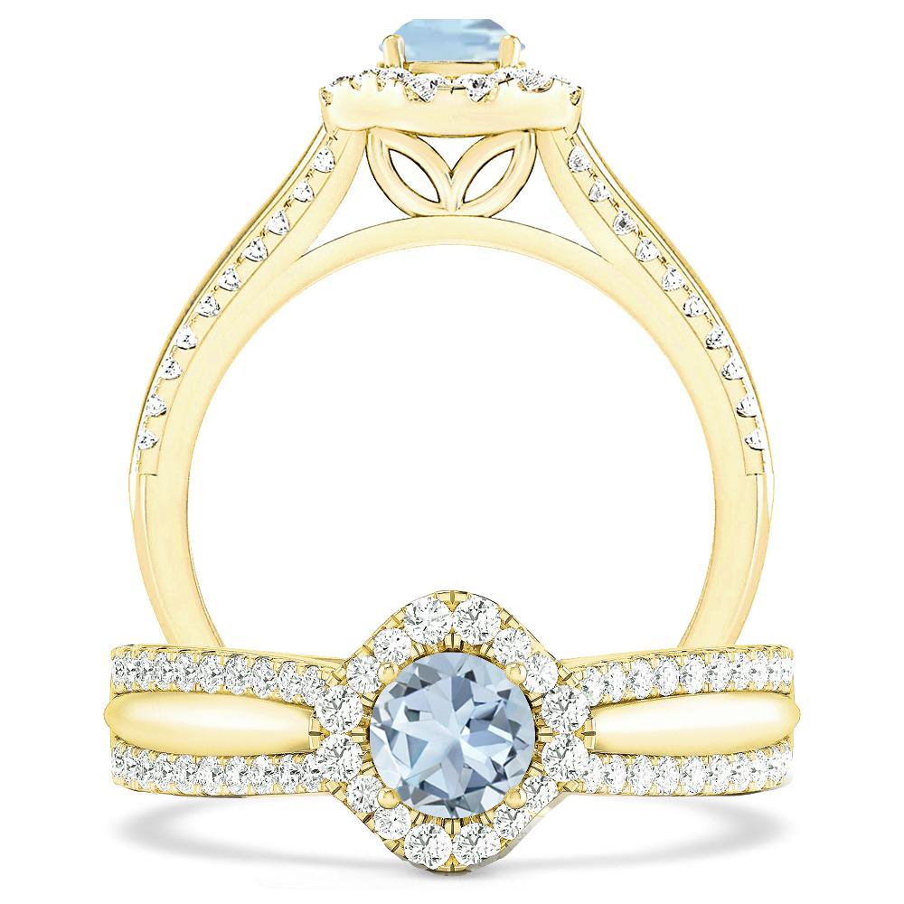 Yellow Gold - Aquamarine