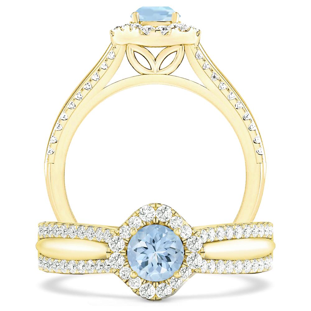 Yellow Gold - Aquamarine