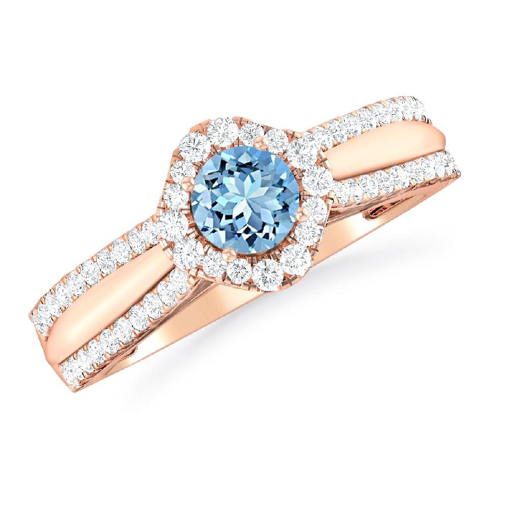 Rose Gold - Aquamarine