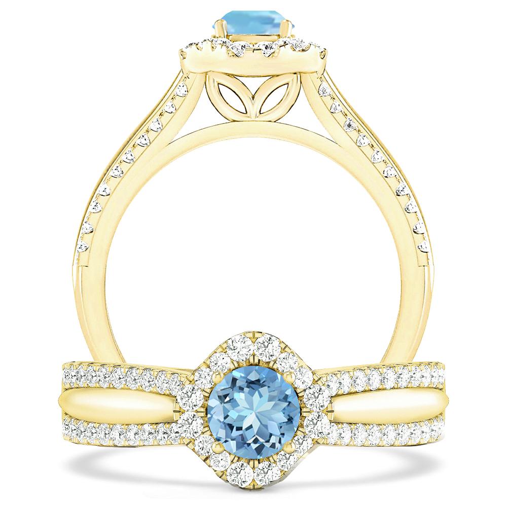 Yellow Gold - Aquamarine