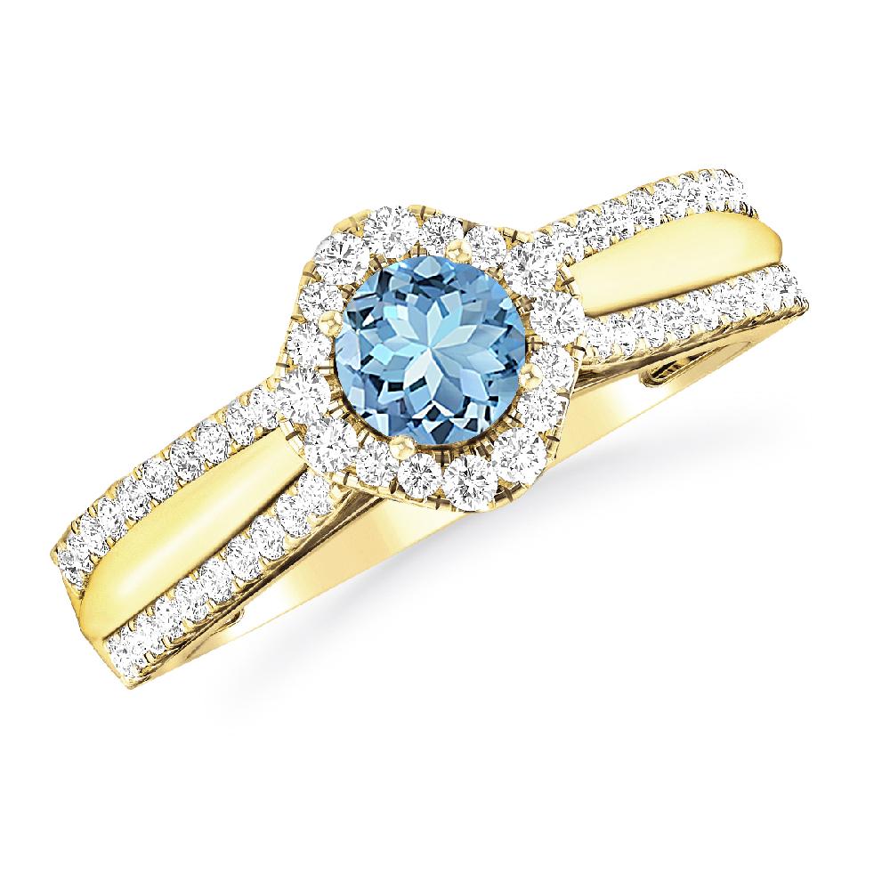 Yellow Gold - Aquamarine