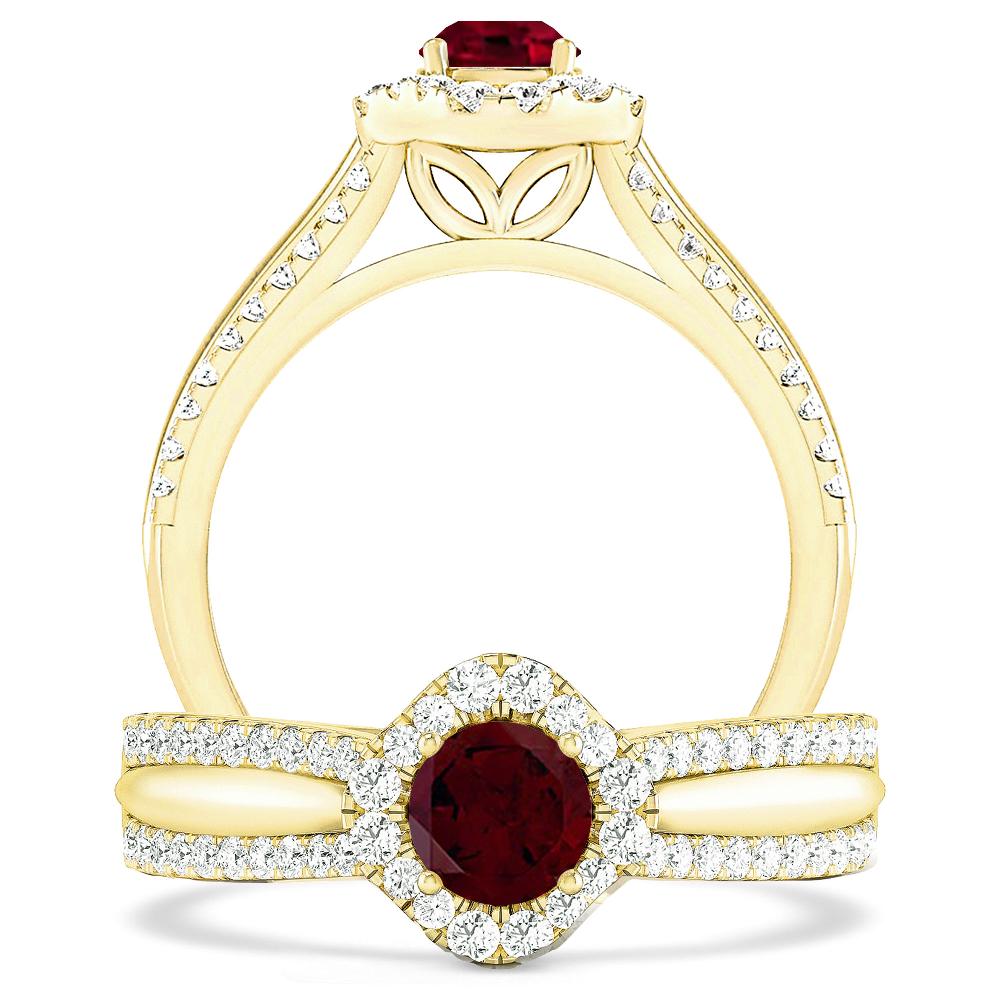 Yellow Gold - Garnet