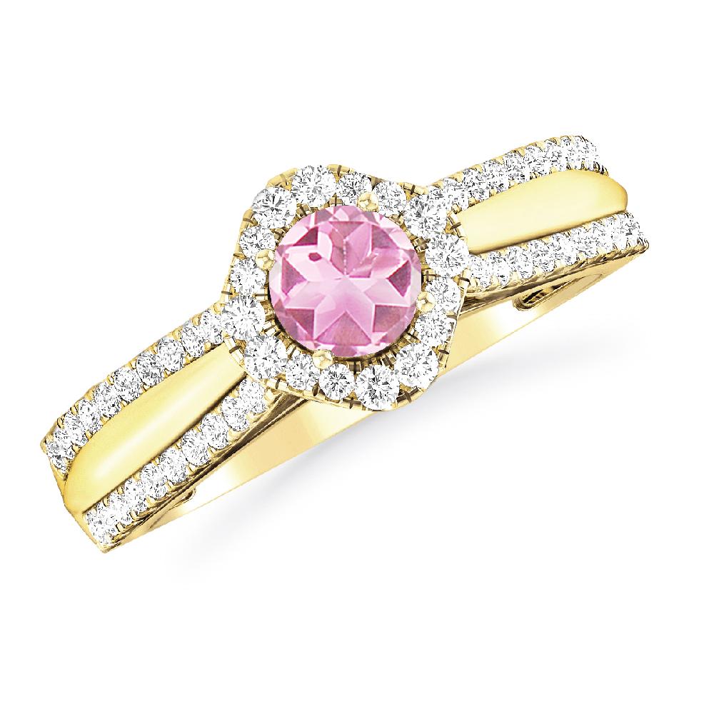 Yellow Gold - Pink Tourmaline