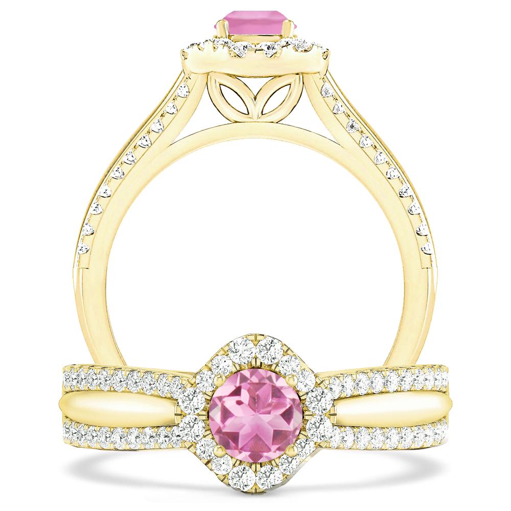 Yellow Gold - Pink Tourmaline