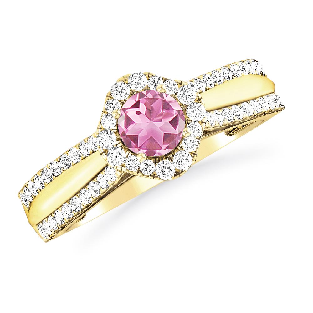 Yellow Gold - Pink Tourmaline