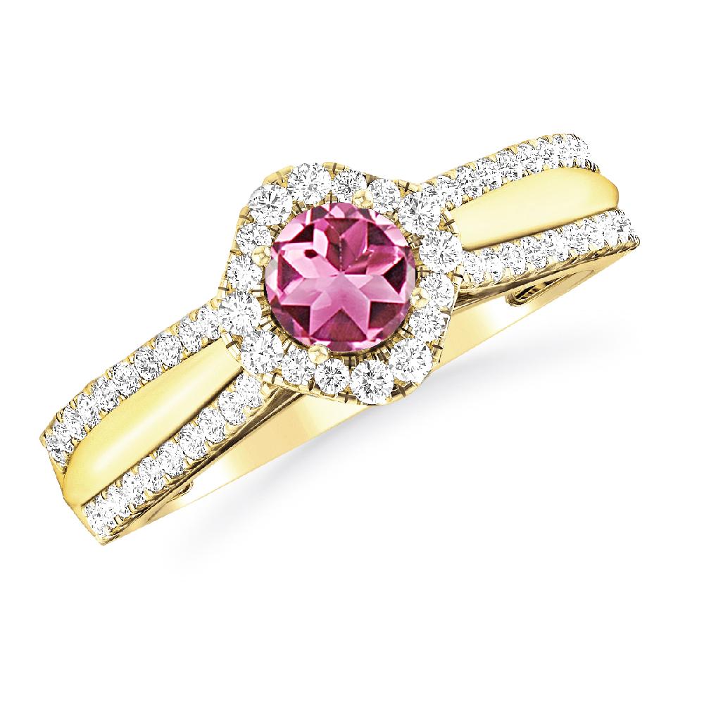 Yellow Gold - Pink Tourmaline