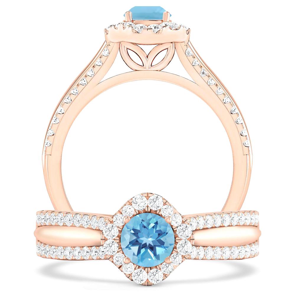 Rose Gold - Blue Topaz