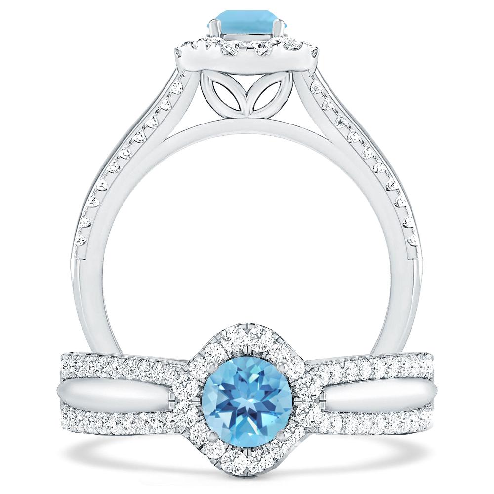 White Gold - Blue Topaz