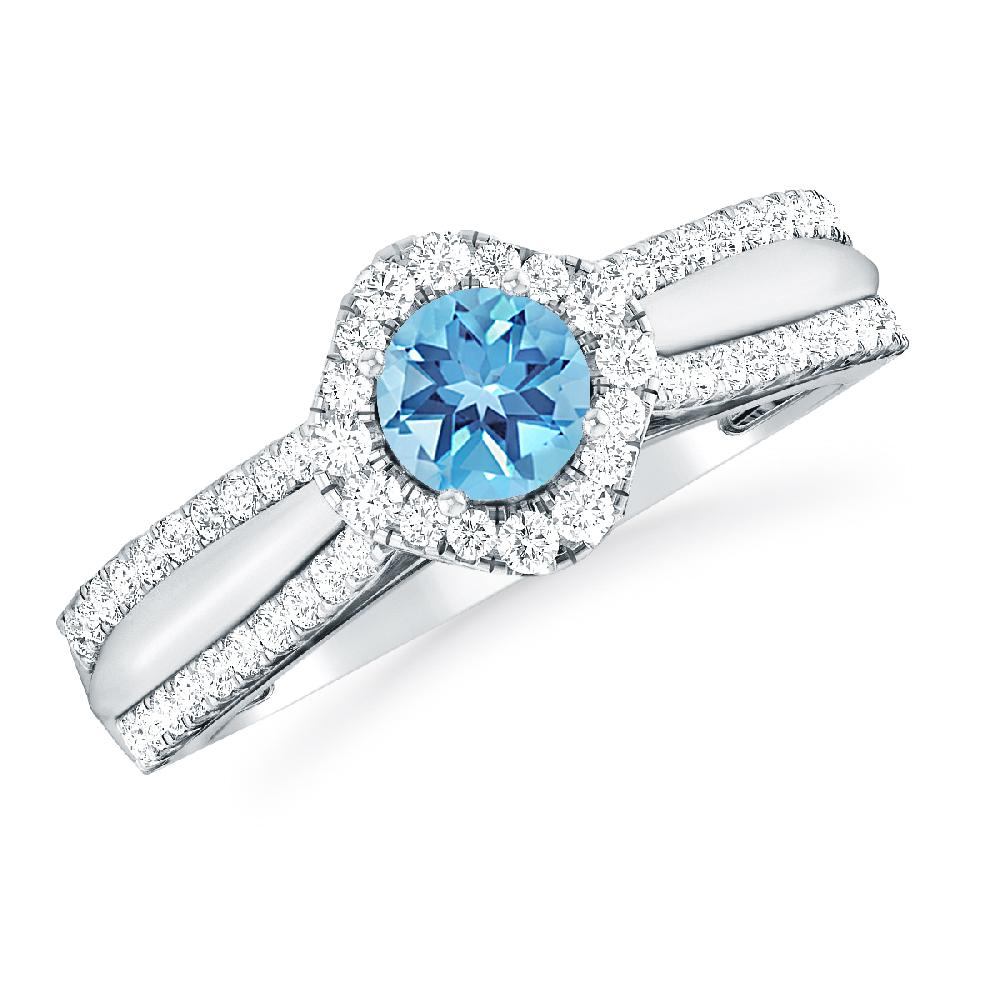 White Gold - Blue Topaz