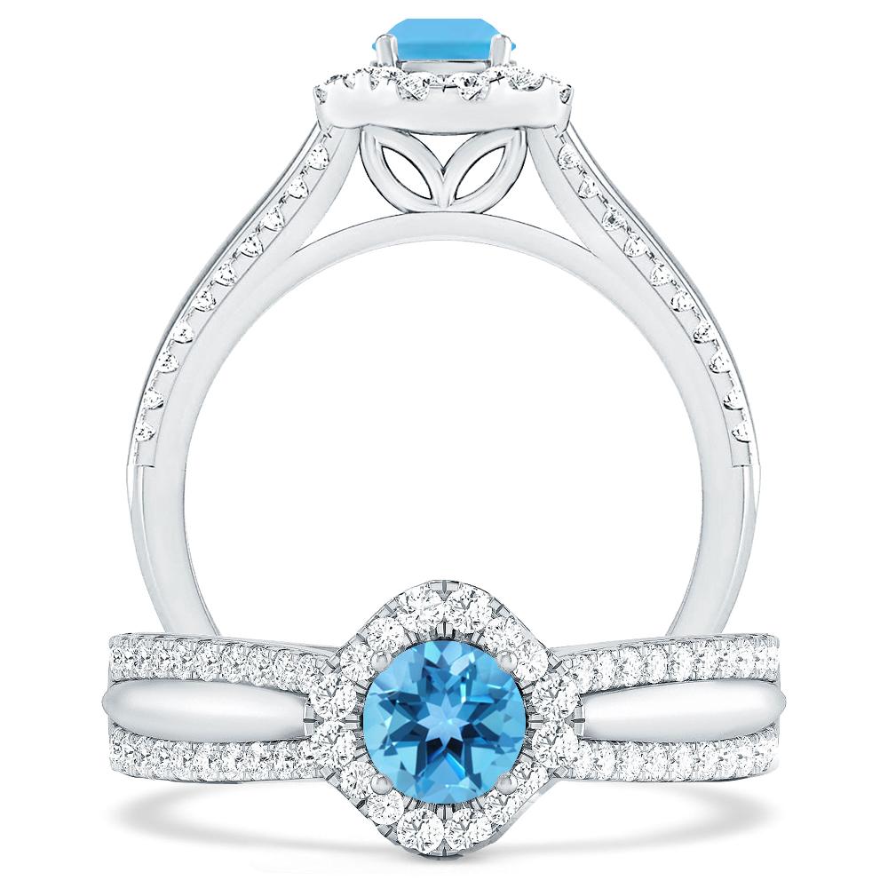 White Gold - Blue Topaz