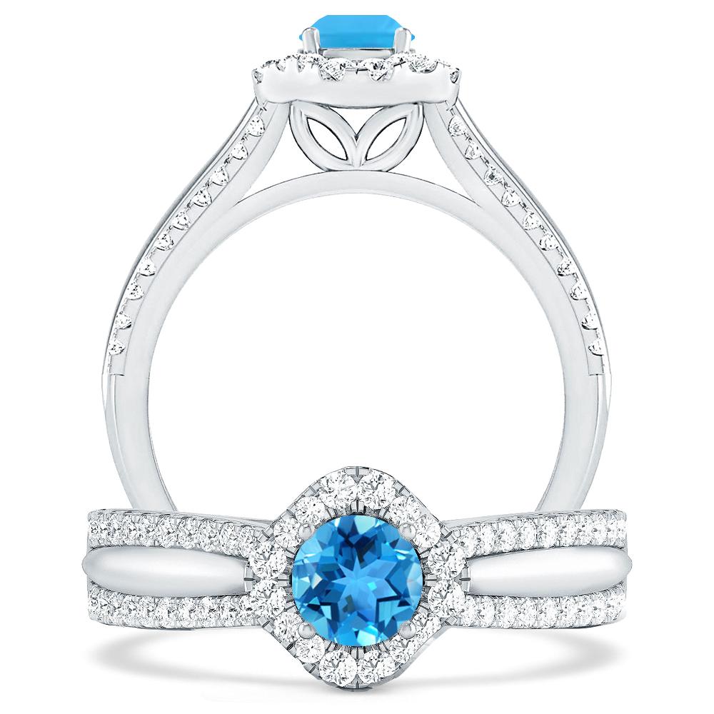 White Gold - Blue Topaz