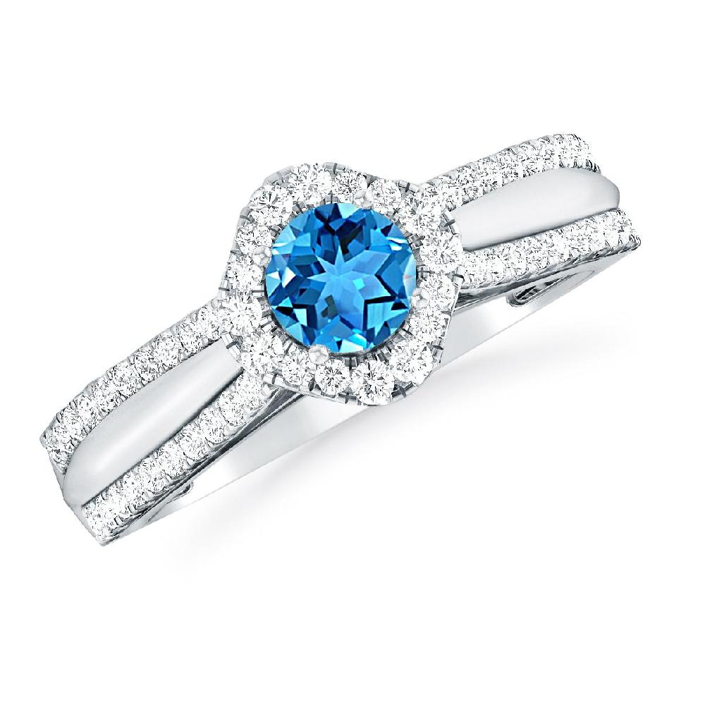 White Gold - Blue Topaz