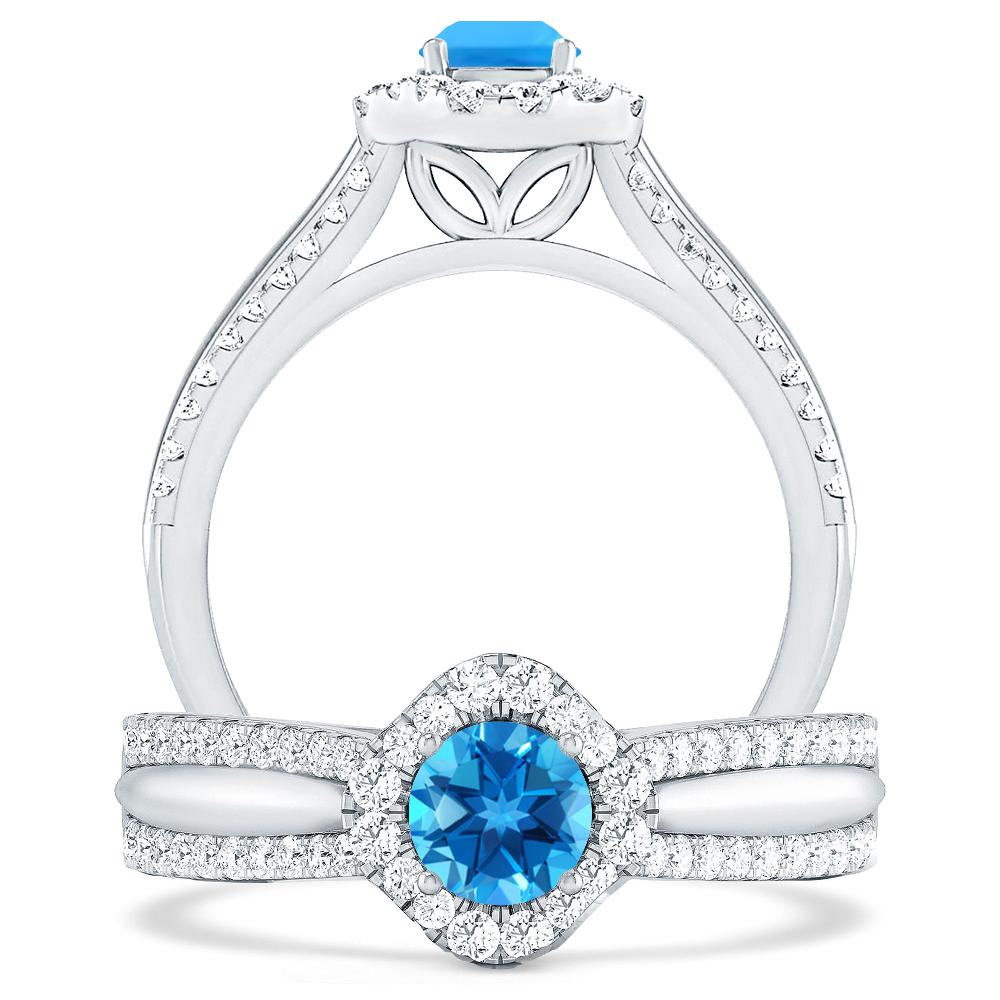 White Gold - Blue Topaz