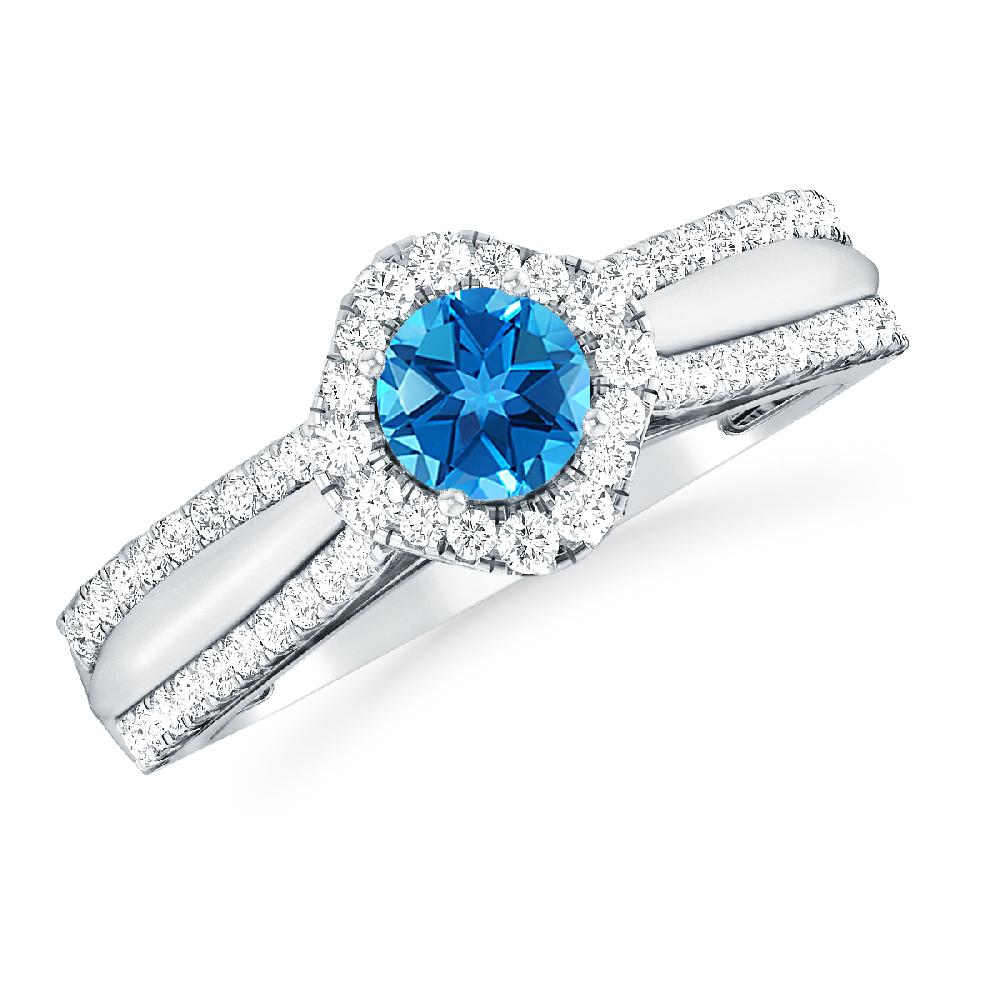 White Gold - Blue Topaz