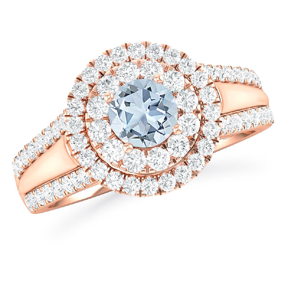 Rose Gold - Aquamarine