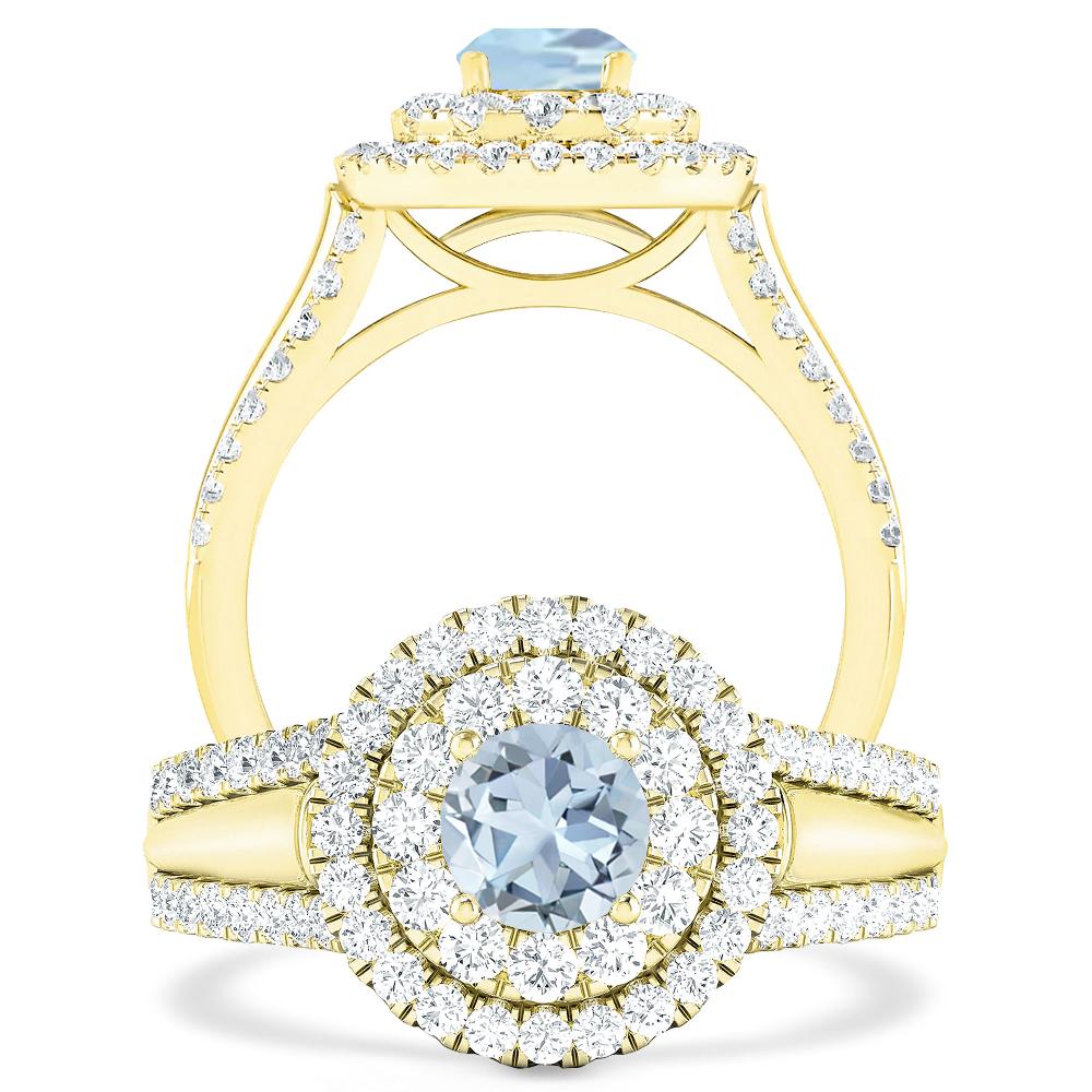 Yellow Gold - Aquamarine