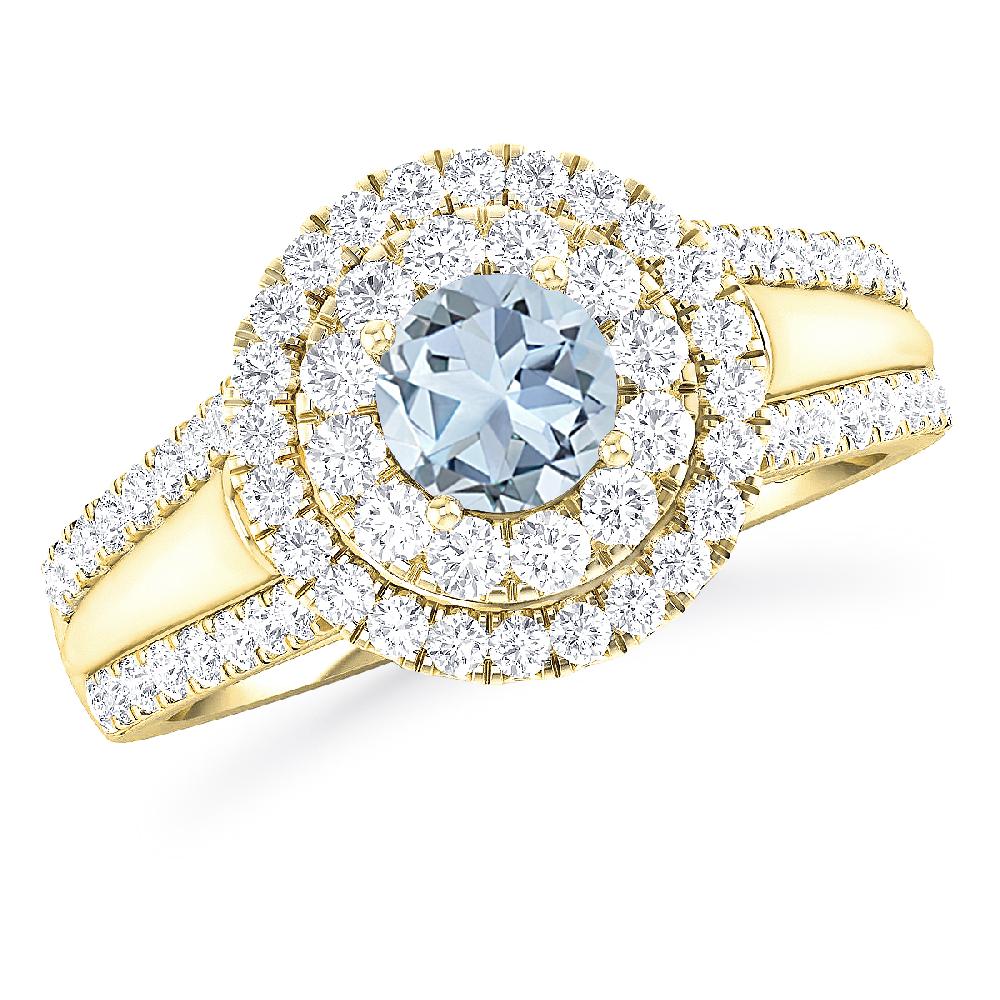 Yellow Gold - Aquamarine