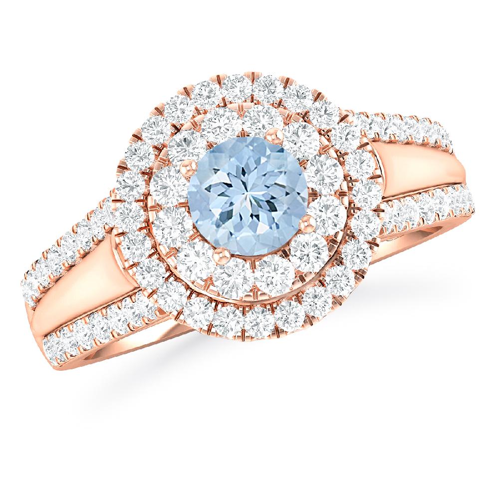 Rose Gold - Aquamarine