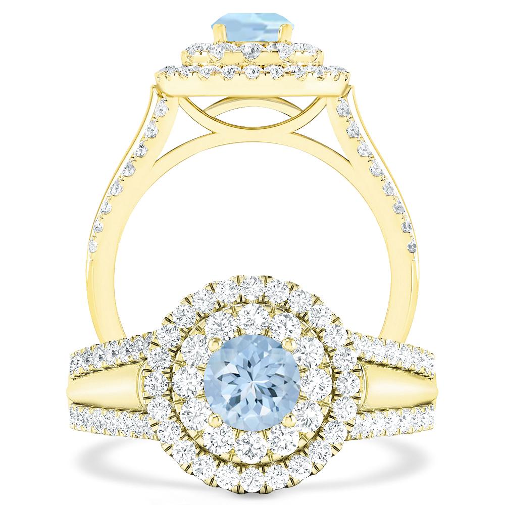 Yellow Gold - Aquamarine